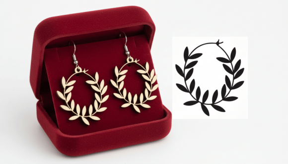Download Elegant Leaf Wreath Earring - Leaf wreath Collection