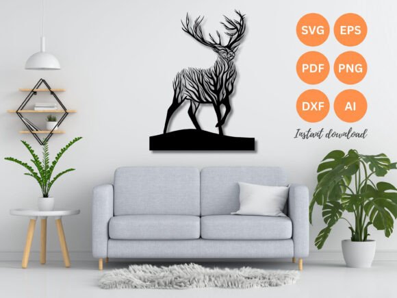 Download Deer Wall Art Laser Cut File SVG DFX - Dfx Collection