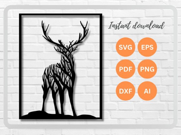 Download Deer Wall Art Laser Cut File SVG DFX - Dfx Collection