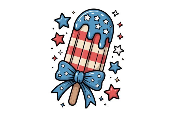 Download Patriotic Popsicle with Stars - Premium Bundle